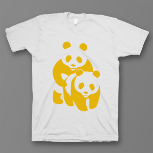 Прикольная футболка с принтом "Панда спит с пандой"
